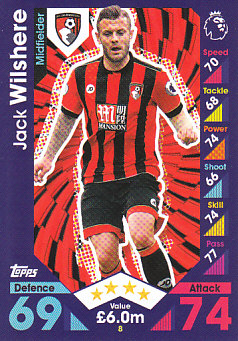 Jack Wilshere AFC Bournemouth 2016/17 Topps Match Attax #8
